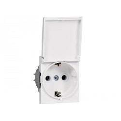 PRIKLJUCNICA DVOPOLNA 16A 250V 2M SA POKLOPCEM BIJELA,  653.00,   ALING MODE