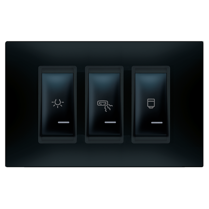 INDIKATOR UNIVERZALNI HORIZONTALNI - 3X16A 250V CRNI SOFT,  72310.E1E1,   ALING