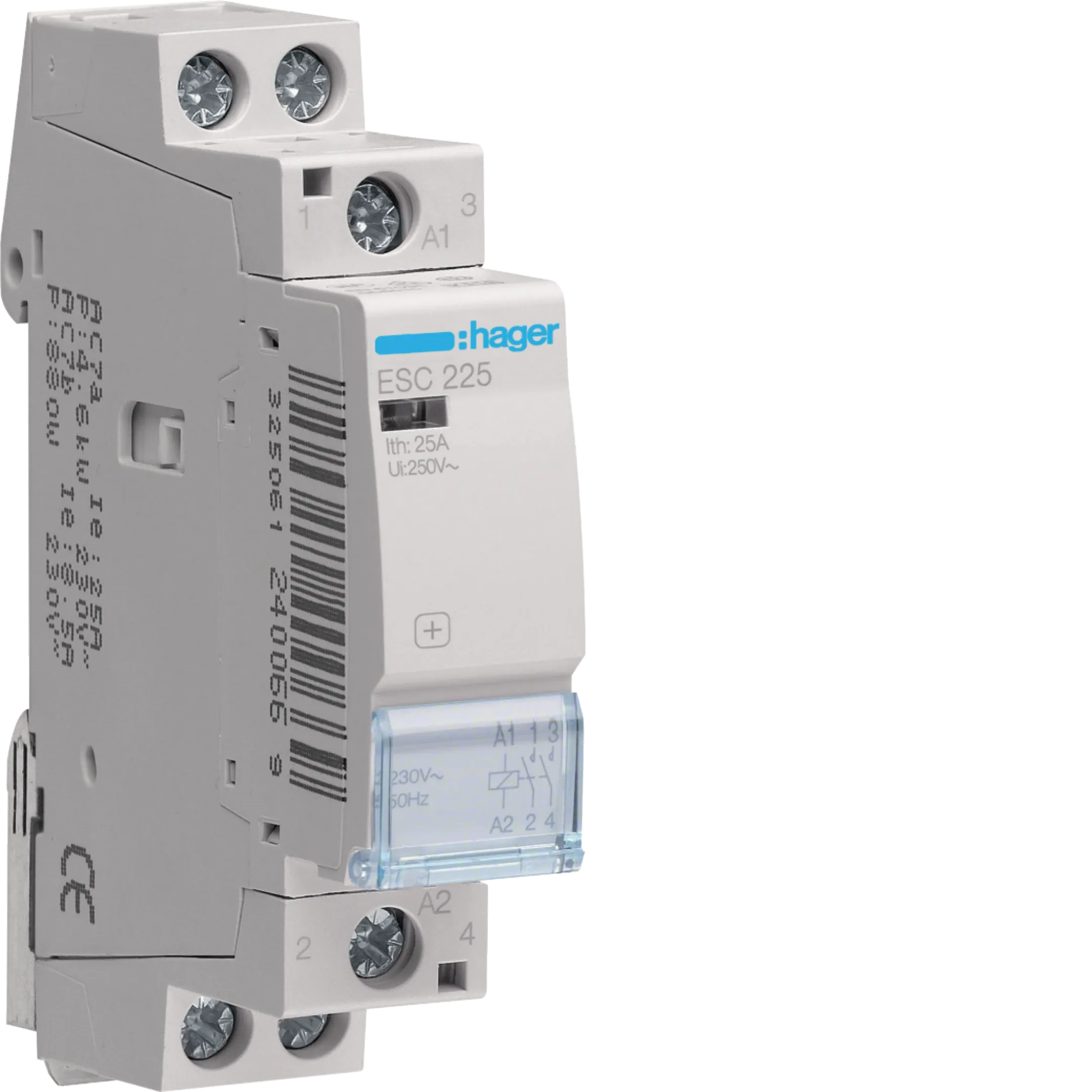 KONTAKTOR 25A 2K.O. 230V (DVA RADNA KONTAKTA),  ESC225,   HAGER