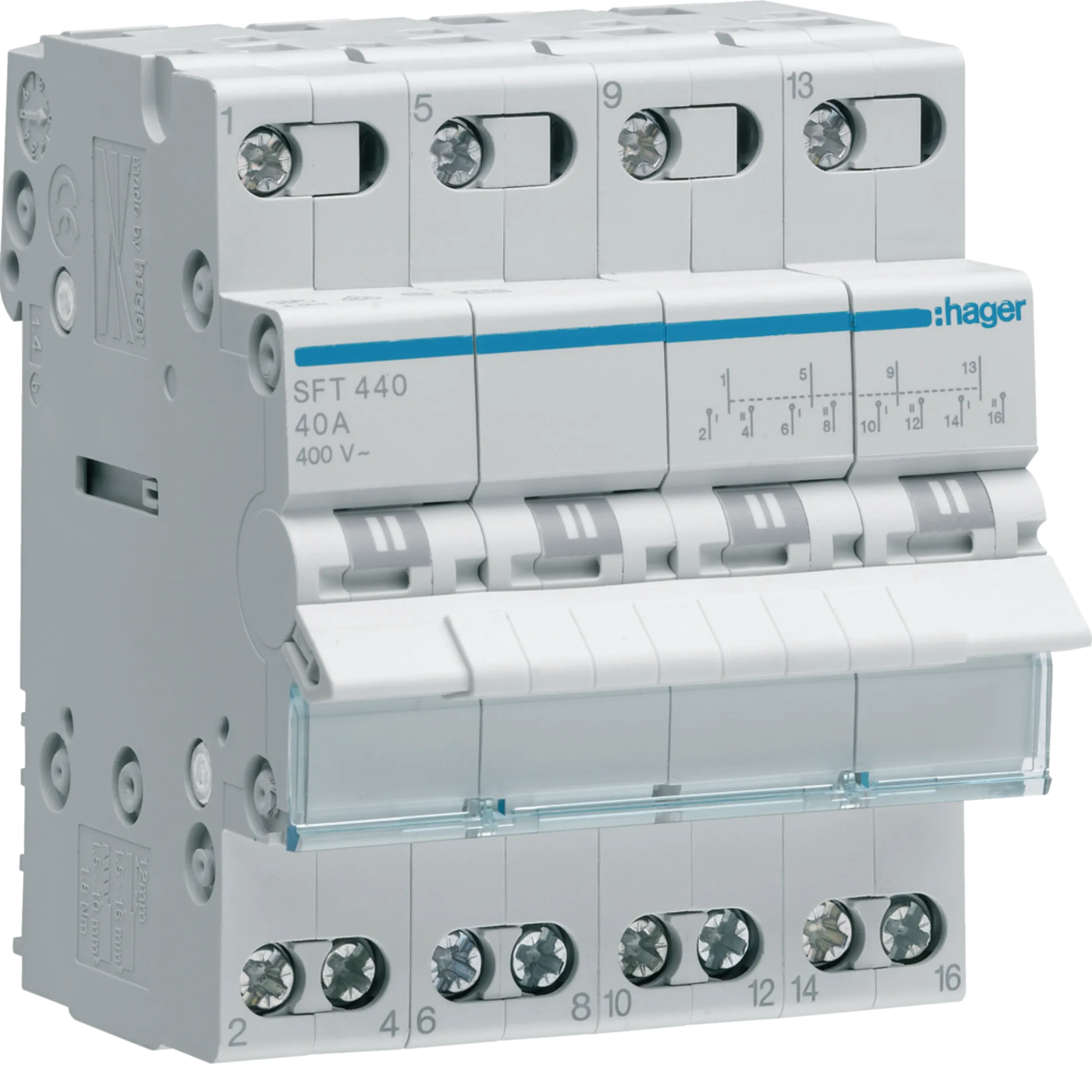 SKLOPKA GRUPNA 40A 1-0-2 4-POL.,  SFT440,   HAGER