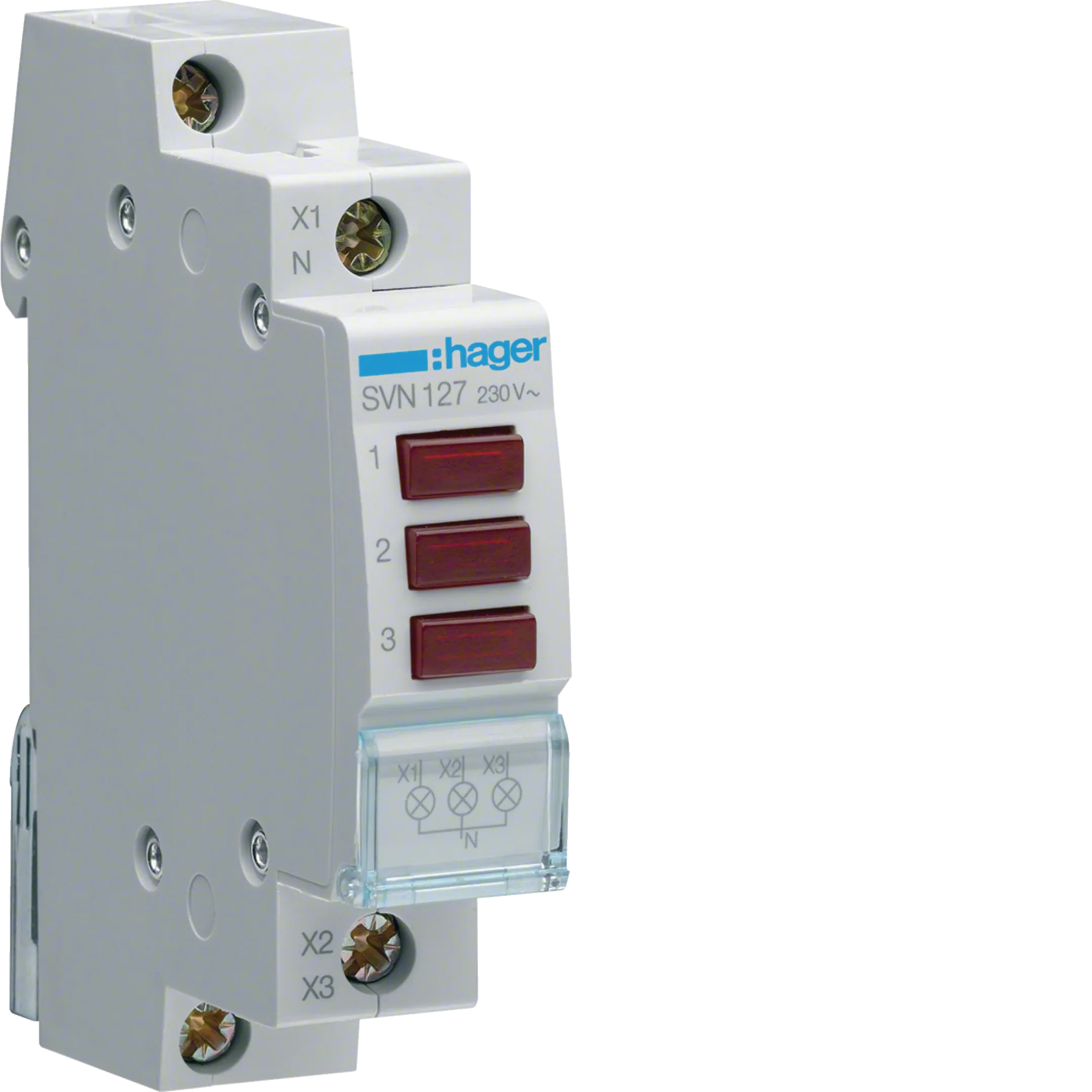 LED SIGNALIZATOR, 3-STRUKI, CRVENI, 230V,  SVN127,   HAGER