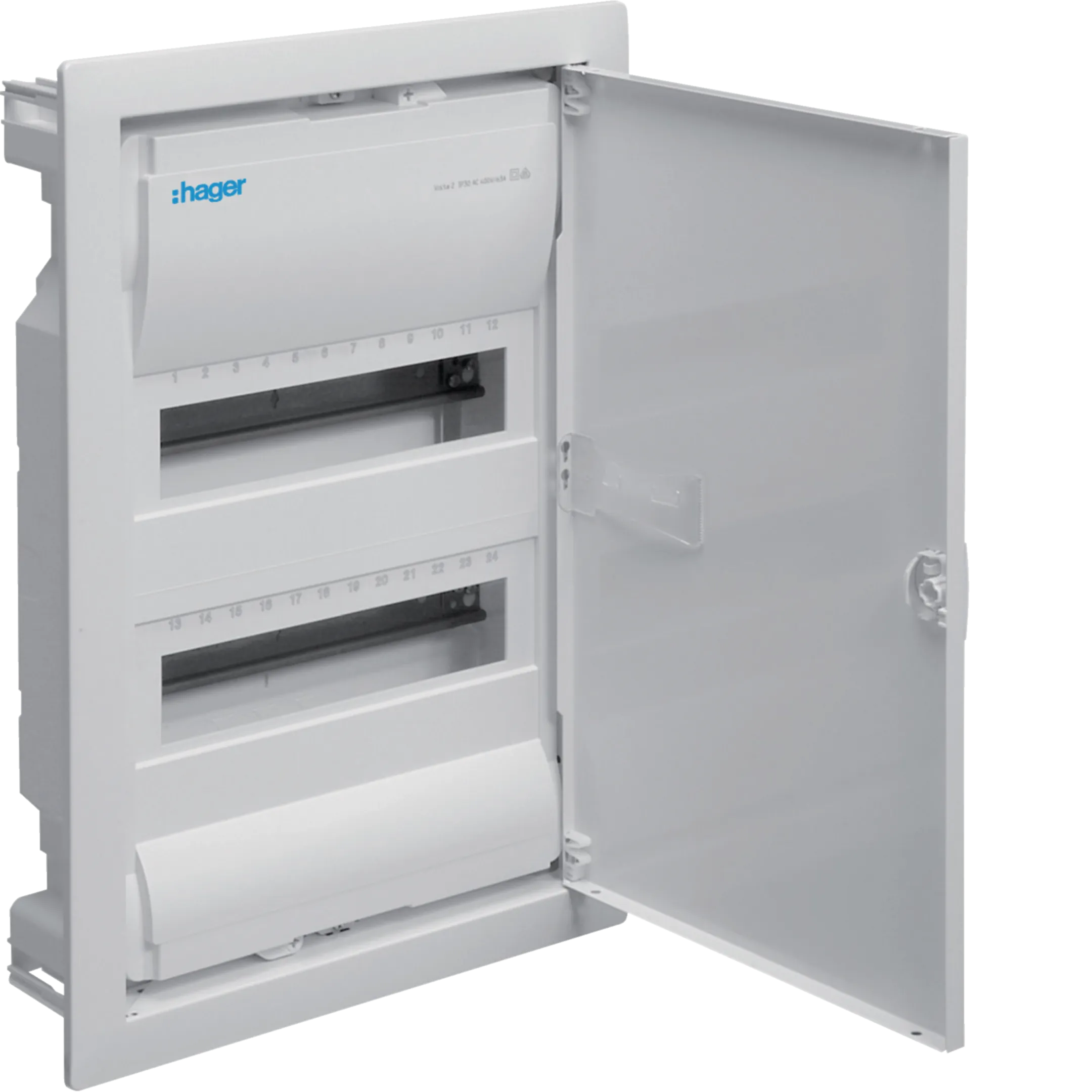 RAZVODNA TABLA 2-REDNA, 24 MODULA, UGRADNA SA METALNIM VRATIMA,  VU24NE,   HAGER