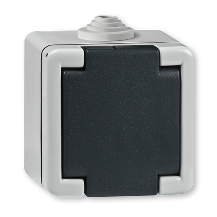 PRIKLJUCNICA DVOP. NA ZID-METALNA 16A 250V IP55 SA PLA. ULOSK. SIVA, 2711.1A, AC