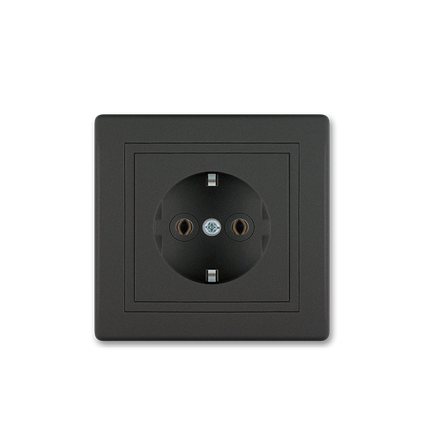 PRIKLJUCNICA DVOP. PRESTIGE SA PLASTICNIM TIJELOM, CRNA SOFT,  630.E1E1,  ALING